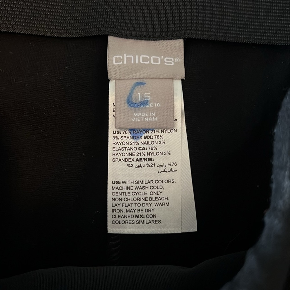Chico’s Ponte Pull On Pants Style 802992 Black Size 1.5/10 - Picture 2 of 9